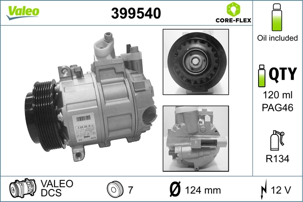 Компрессор кондиционер valeo core-flex VALEO 399540