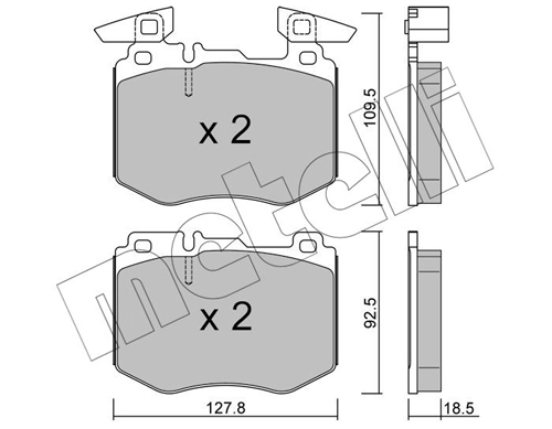 Комплект тормозных колодок дисковый тормоз METELLI 22-1388-0