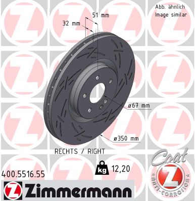 Тормозной диск black z ZIMMERMANN 400.5516.55