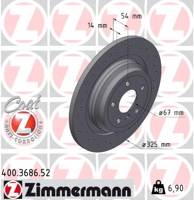 Тормозной диск sport brake disc z ZIMMERMANN 400.3686.52