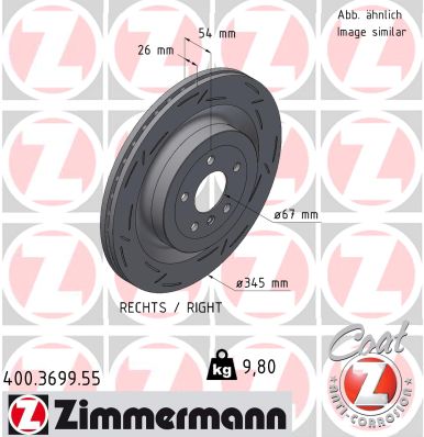 Тормозной диск black z ZIMMERMANN 400.3699.55