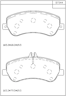 Комплект тормозных колодок дисковый тормоз ASIMCO KD7344