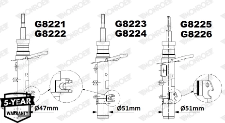 Амортизатор monroe original (gas technology) MONROE G8223