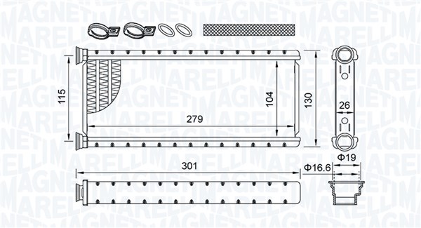 Теплообменник отопление салона MAGNETI MARELLI 350218514000