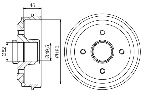 Тормозной барабан BOSCH 0 986 477 155