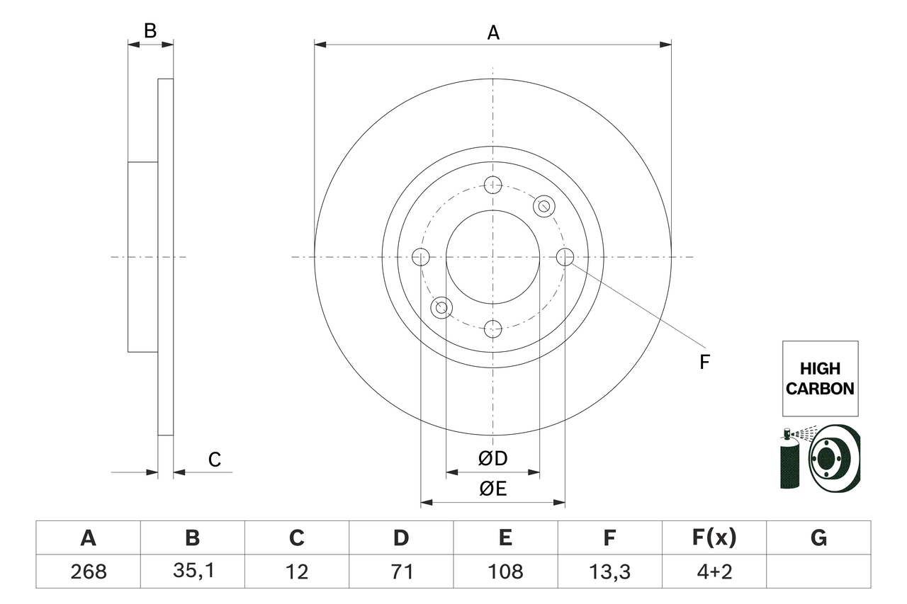 Тормозной диск BOSCH 0 986 479 H54
