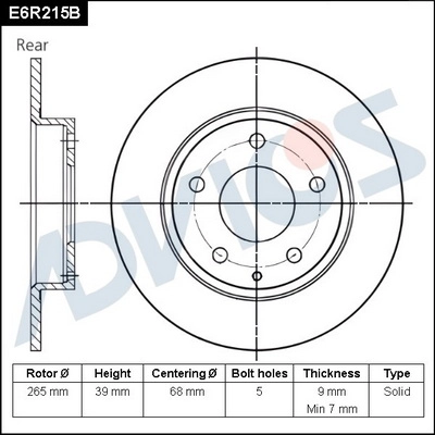 Тормозной диск ADVICS E6R215B