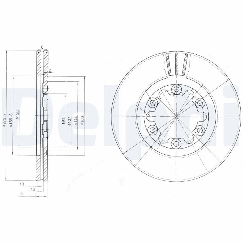 Тормозной диск DELPHI BG3809