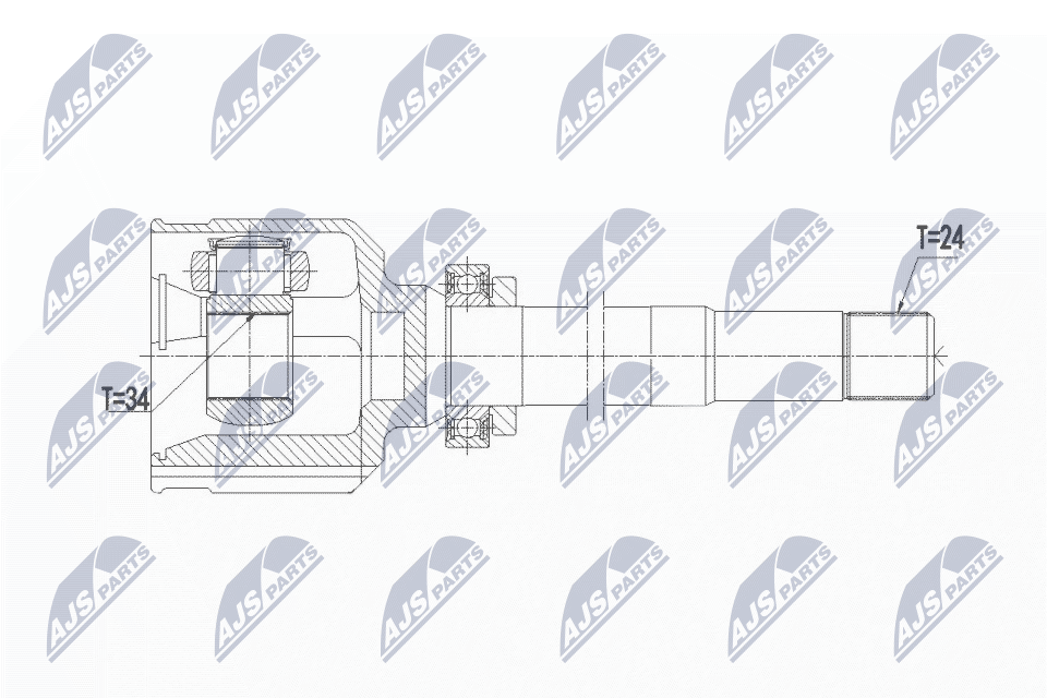Шарнирный комплект приводной вал NTY NPW-PE-020
