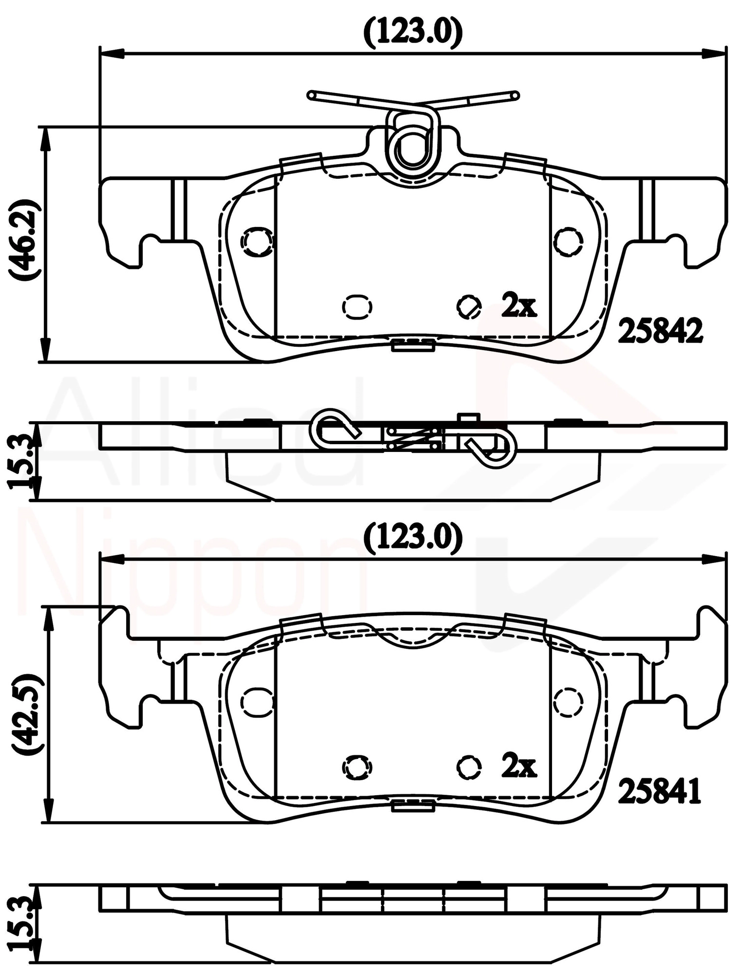 Комплект тормозных колодок дисковый тормоз anl braking ALLIED NIPPON ADB02335