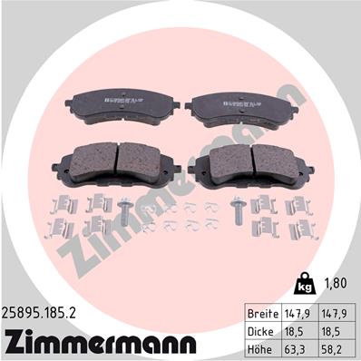 Комплект тормозных колодок дисковый тормоз ZIMMERMANN 25895.185.2
