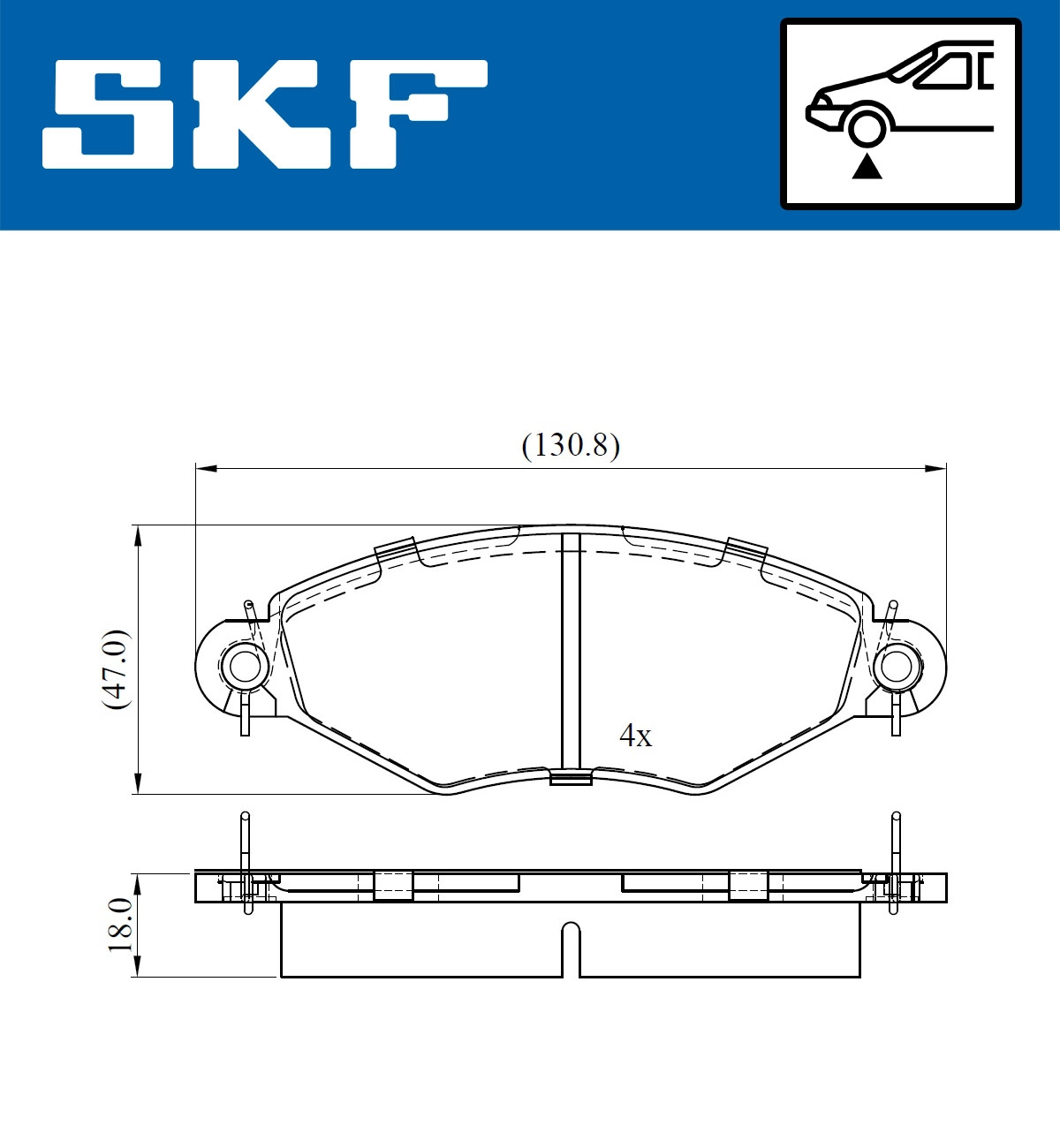 Комплект тормозных колодок дисковый тормоз SKF VKBP 80470