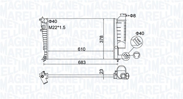 Радиатор охлаждение двигателя MAGNETI MARELLI 350213189500