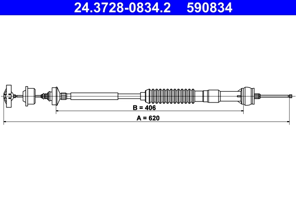 Трос управление сцеплением ATE 24.3728-0834.2