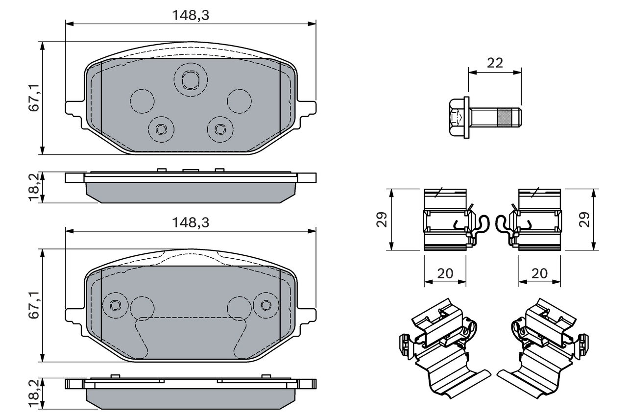 Комплект тормозных колодок дисковый тормоз BOSCH 0 986 460 165