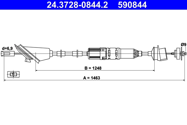 Трос управление сцеплением ATE 24.3728-0844.2