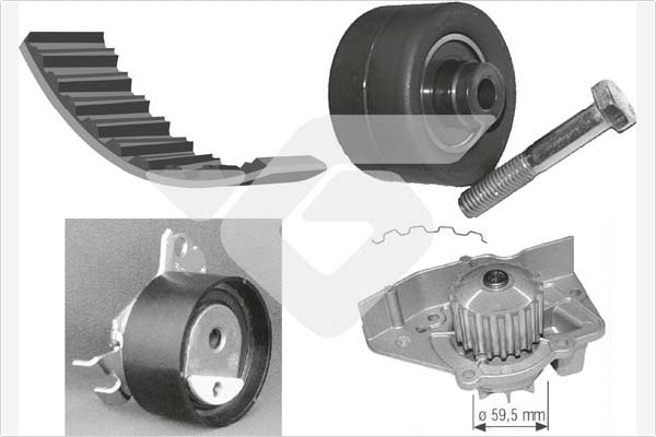 Водяной насос + комплект зубчатого ремня HUTCHINSON KH 142WP27