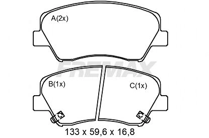 Комплект тормозных колодок дисковый тормоз FREMAX FBP2502