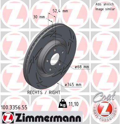 Тормозной диск ZIMMERMANN 100.3356.55