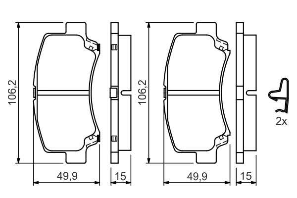 Комплект тормозных колодок дисковый тормоз BOSCH 0 986 424 626
