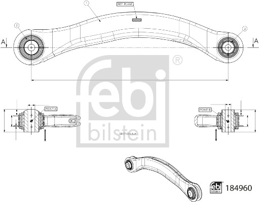 Рычаг независимой подвески колеса подвеска колеса FEBI BILSTEIN 184960