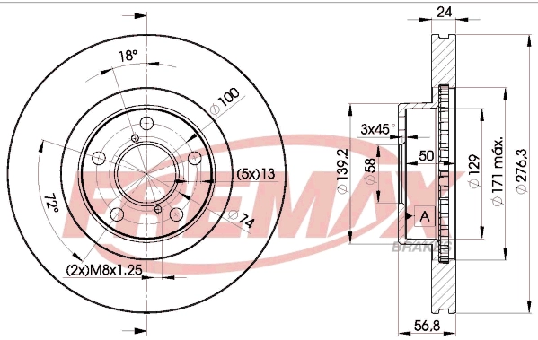 Тормозной диск FREMAX BD0033