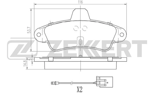 Комплект тормозных колодок дисковый тормоз ZEKKERT BS2871
