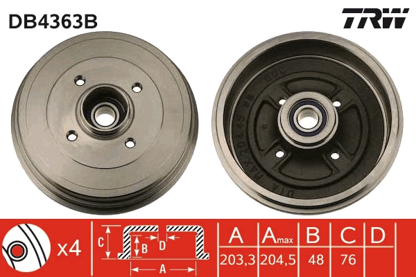 Тормозной барабан TRW DB4363B