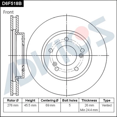 Тормозной диск ADVICS D6F518B