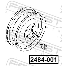Шпилька колеса FEBEST 2485B001