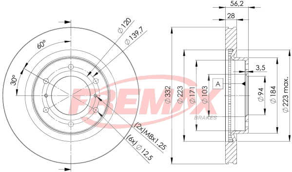 Тормозной диск FREMAX BD7113