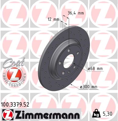 Тормозной диск ZIMMERMANN 100.3379.52