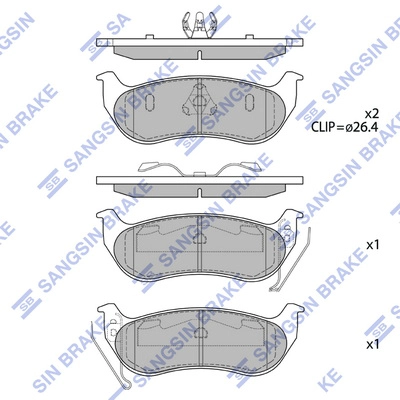 Комплект тормозных колодок дисковый тормоз HI-Q SP4167