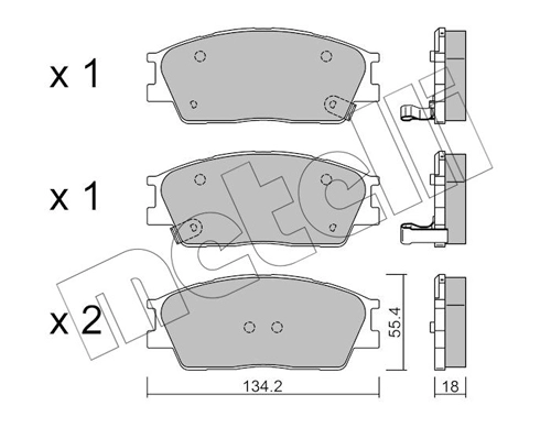 Комплект тормозных колодок дисковый тормоз METELLI 22-1374-0