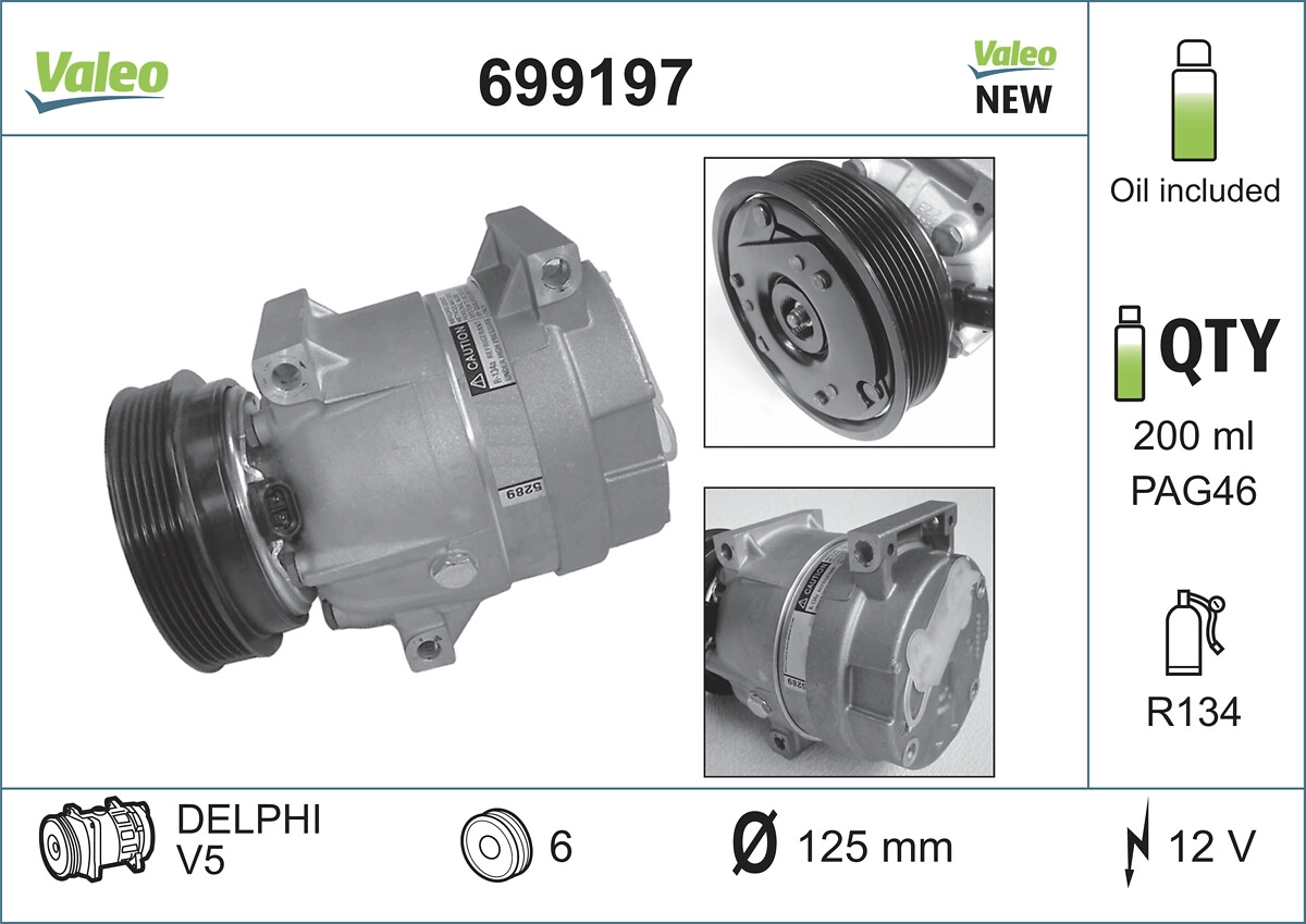 Компрессор кондиционер VALEO 699197