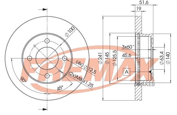 Тормозной диск FREMAX BD1008