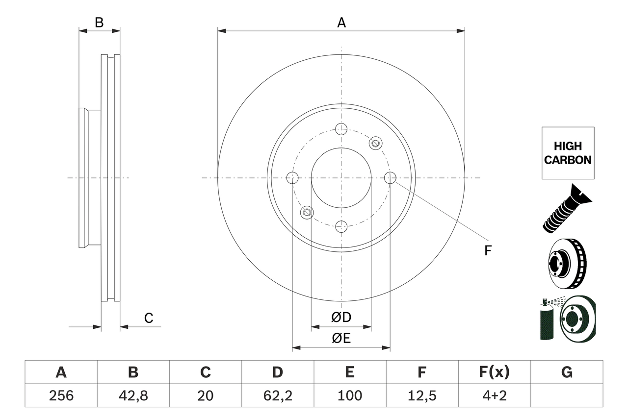 Тормозной диск BOSCH 0986479G86