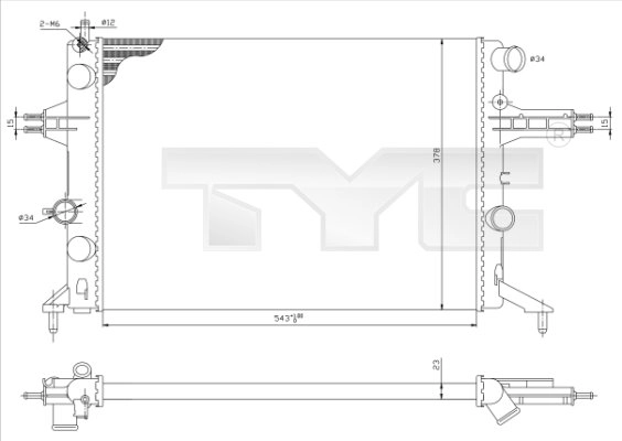 Радиатор охлаждение двигателя TYC 725-0021