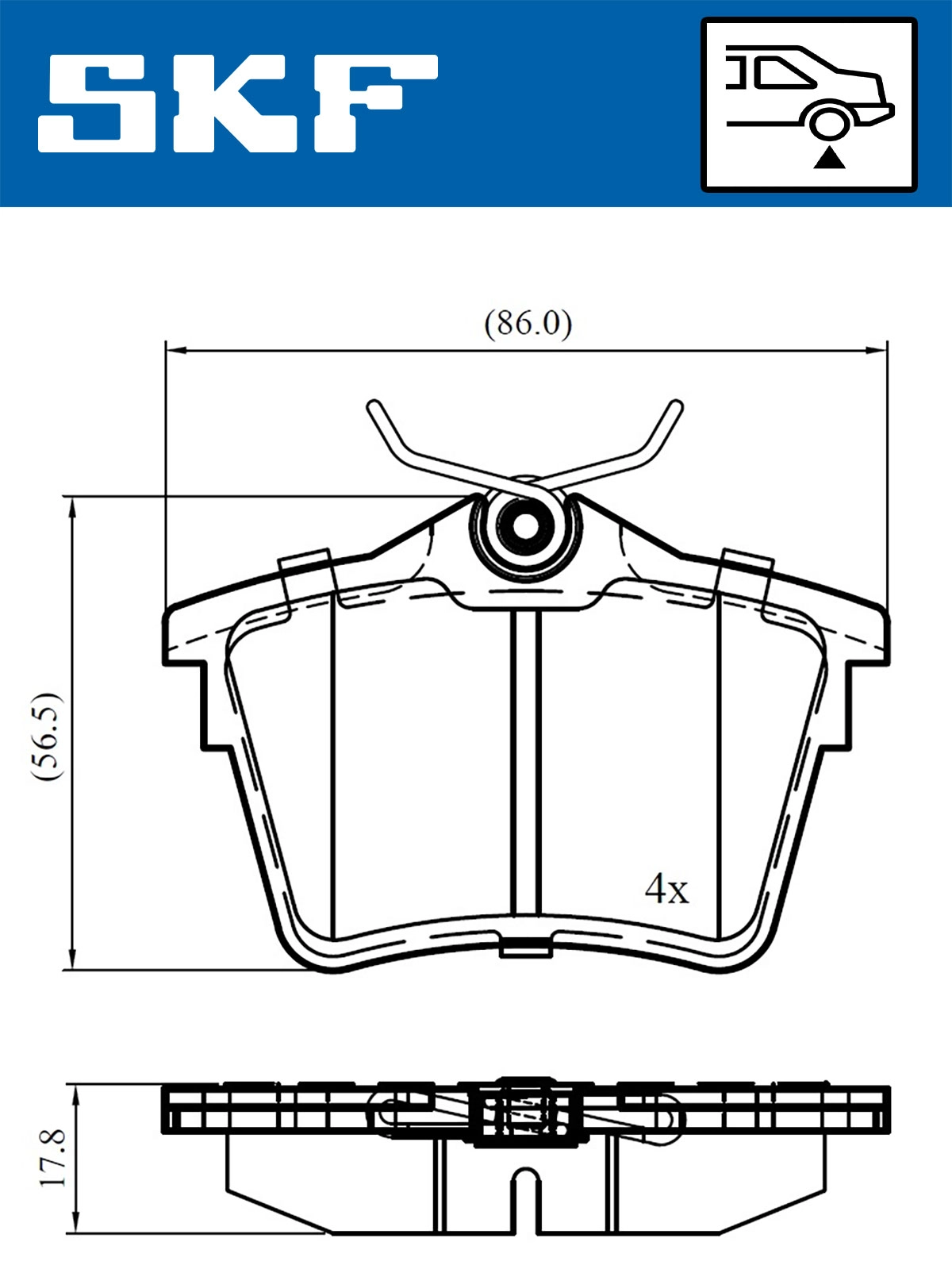 Комплект тормозных колодок дисковый тормоз SKF VKBP 90186