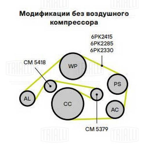 Натяжитель ремня клиновой зубча TRIALLI CM 5379