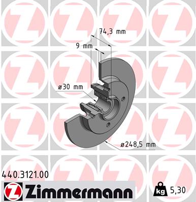 Тормозной диск ZIMMERMANN 440.3121.00