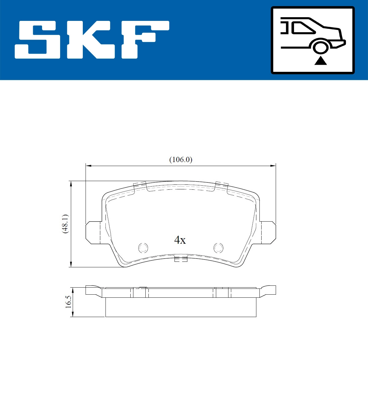 Комплект тормозных колодок дисковый тормоз SKF VKBP 90027