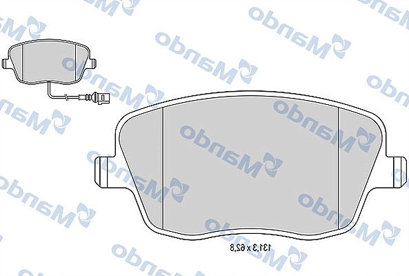 Комплект тормозных колодок дисковый тормоз MANDO MBF016024