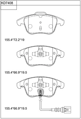 Комплект тормозных колодок дисковый тормоз ASIMCO KD7408