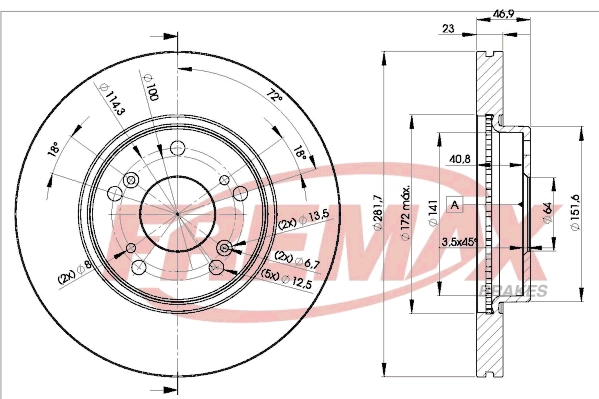 Тормозной диск FREMAX BD-1705