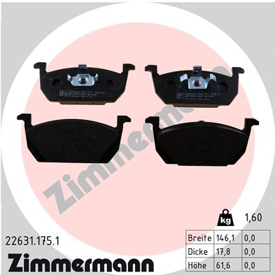 Комплект тормозных колодок дисковый тормоз ZIMMERMANN 22631.175.1