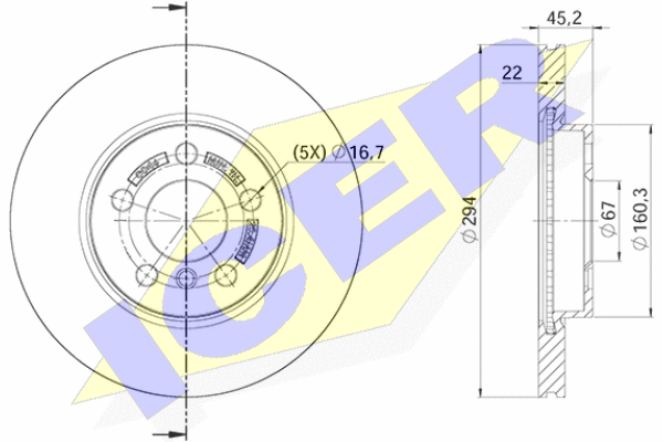 Тормозной диск ICER 78BD0046-2