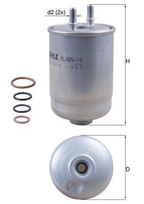 Топливный фильтр MAHLE/KNECHT KL 485/16D