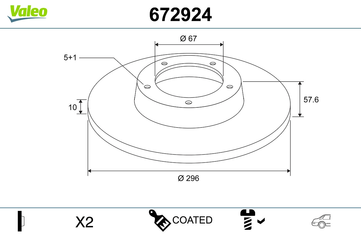 Тормозной диск VALEO 672924