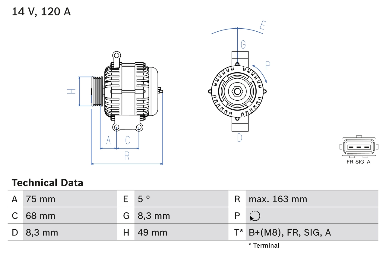 Генератор BOSCH 0 986 049 670